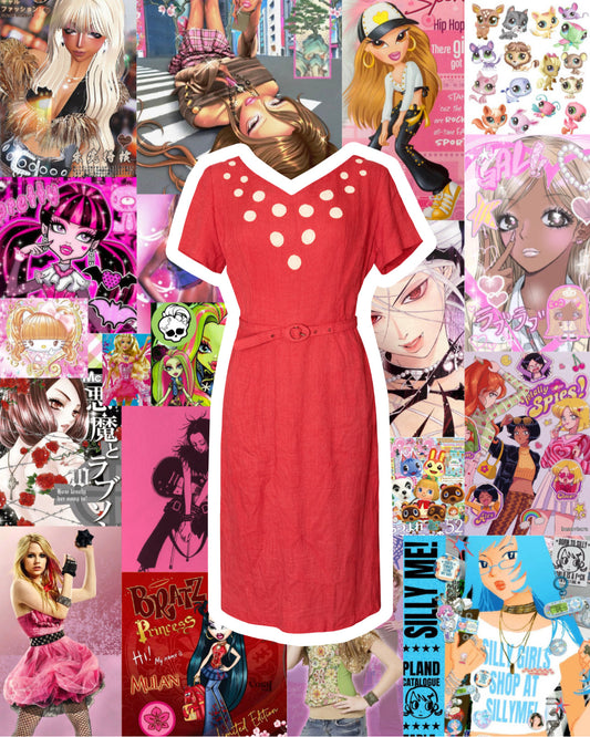 Vintage 1960s Linen Dress M