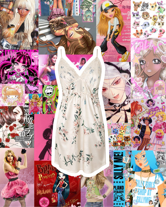 Slip Dress with Lace Detail S