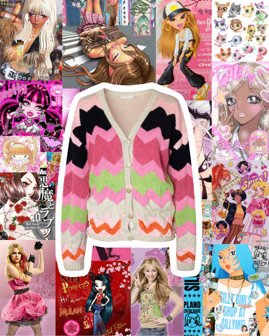 Striped Knit Cardigan S-M